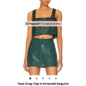 Show Me Your Mimi Emerald Sequin Tara Crop Top